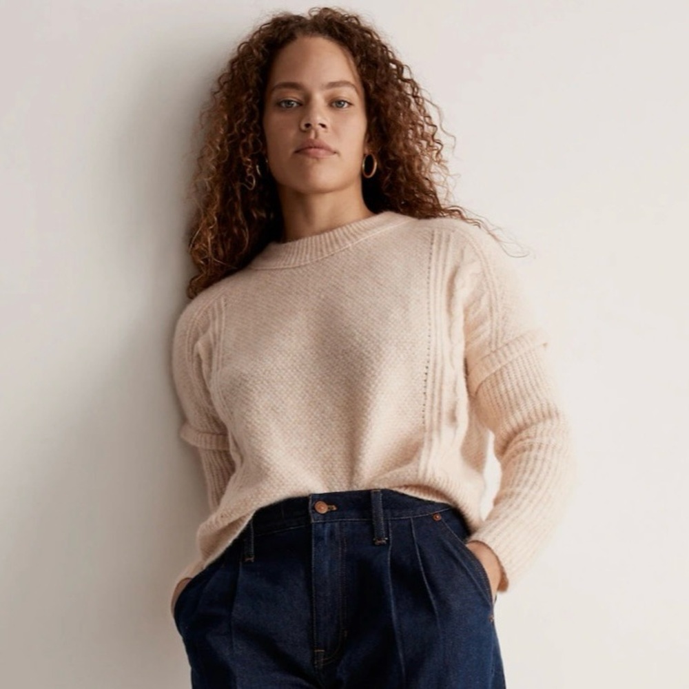 Madewell Cable Havener Pullover Sweater Size Small